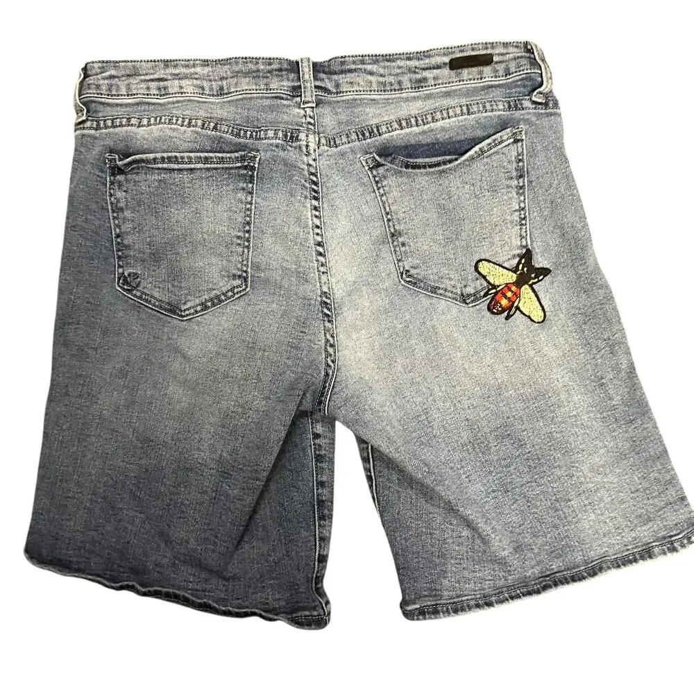 Kut from the Kloth Womens Blue Denim Catherine Boyfriend Shorts Size 12 - Picture 2 of 7
